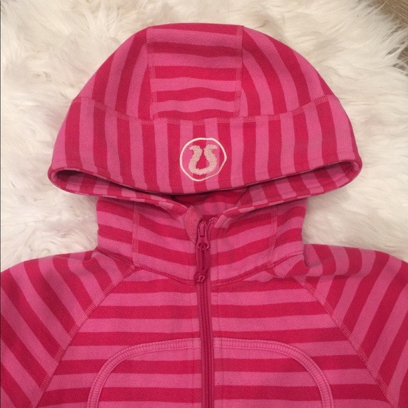 Adorable pink stripe scuba hoodie - Picture 3 of 7